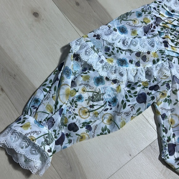 Pol Floral print blouse with lace detailing button-down  relaxed fit floral - Picture 12 of 12